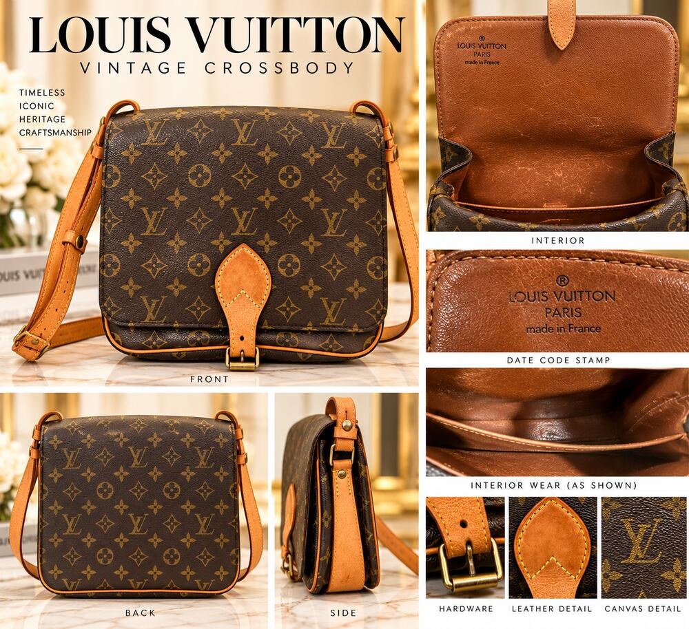 Louis Vuitton Vintage Monogram Cartouchiere MM crossbody bag*1983 good condition